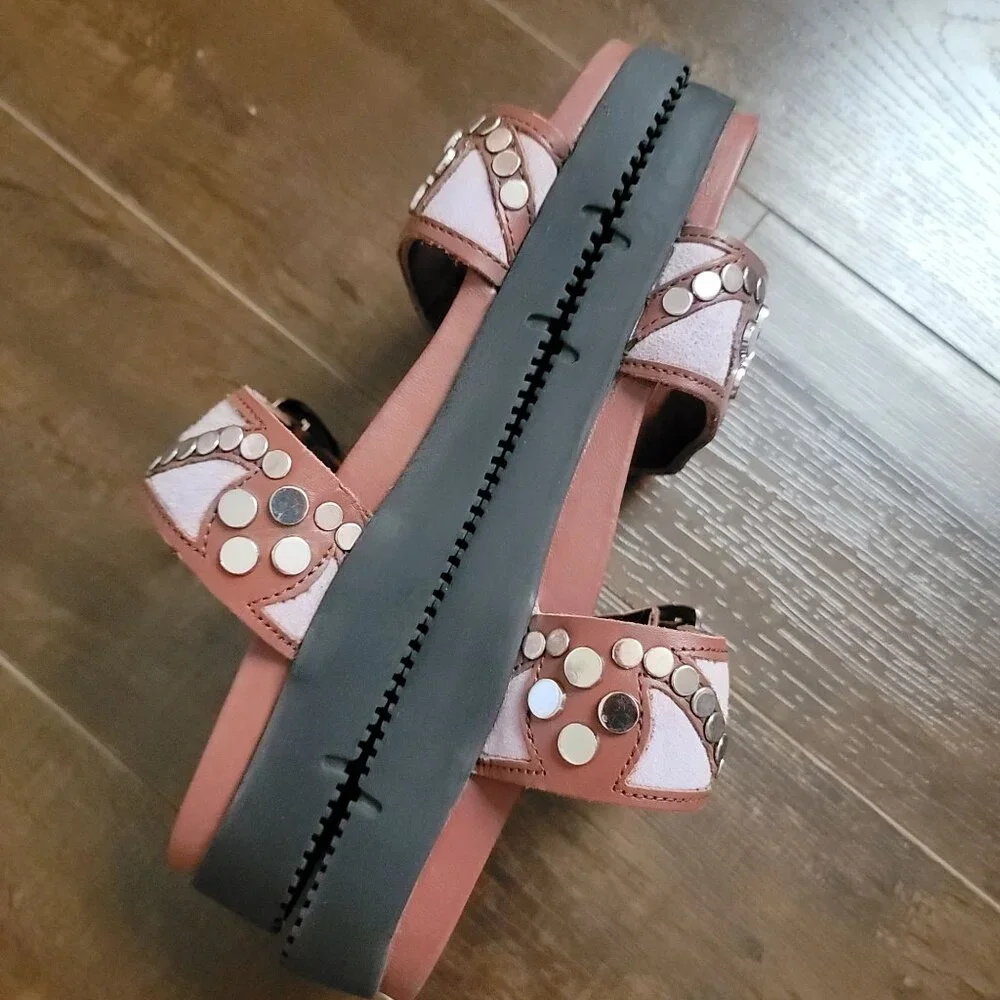NEW Free People Revelry Sandals Slides Studded Boho Casual Festival Womens 7 - Picture 4 of 6